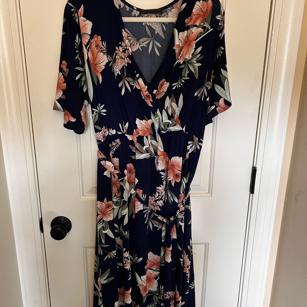 Chris & Carol Navy Floral Maxi Dress